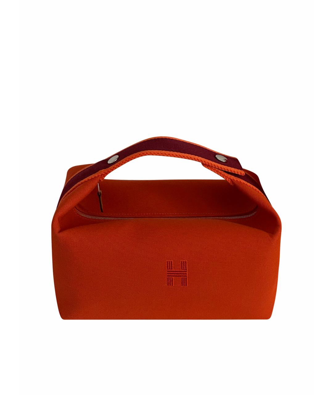 HERMES Коралловая жаккардовая косметичка, фото 1