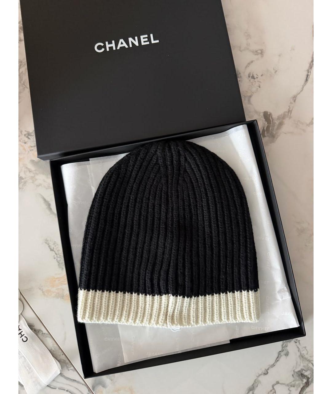 CHANEL Черная кашемировая шапка, фото 2