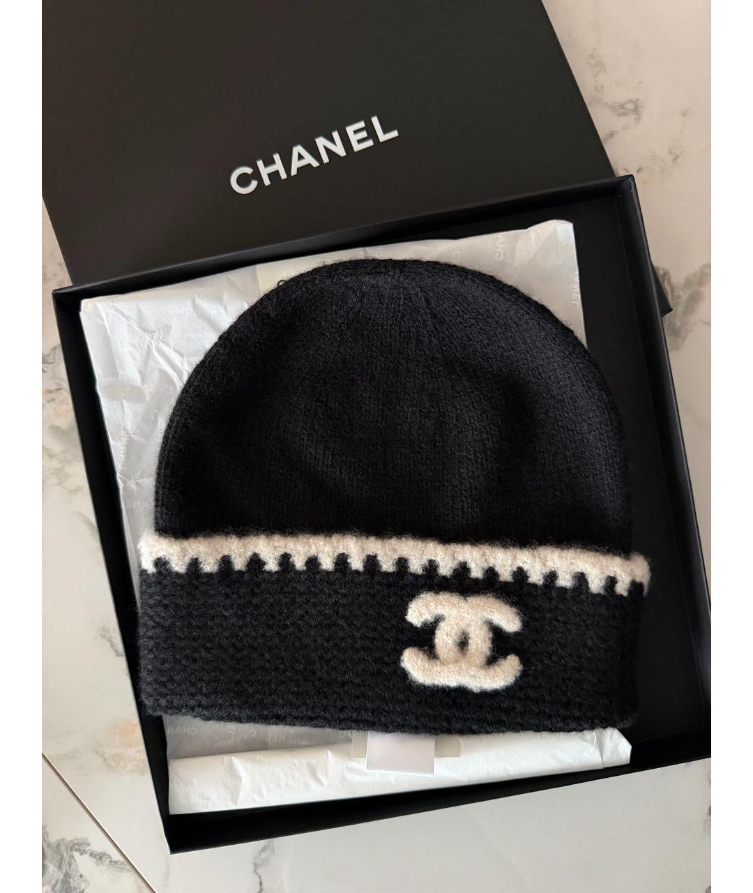 CHANEL Черная кашемировая шапка, фото 4