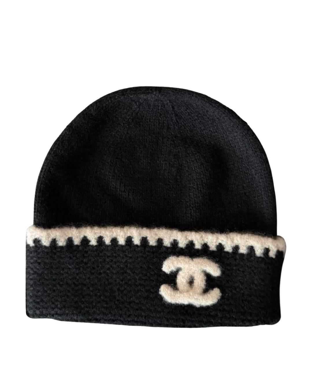 CHANEL Черная кашемировая шапка, фото 1