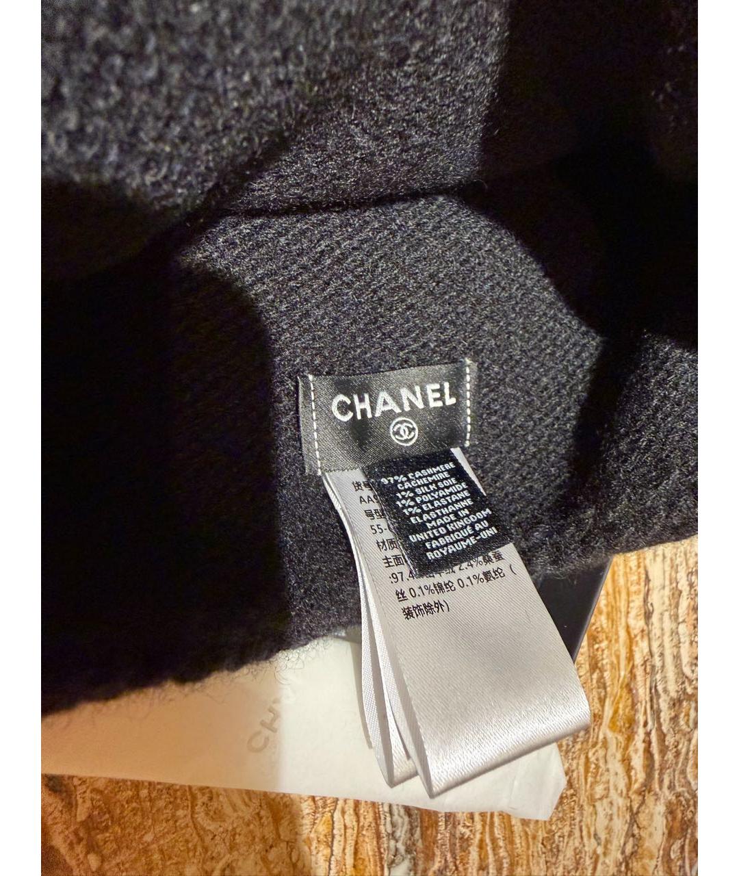 CHANEL Черная кашемировая шапка, фото 2