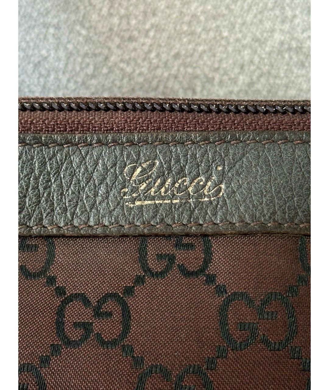 GUCCI Коричневая нейлоновая сумка тоут, фото 7