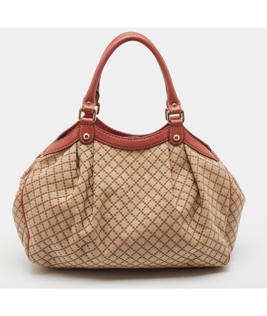 GUCCI Бежевая тканевая сумка через плечо, фото 3