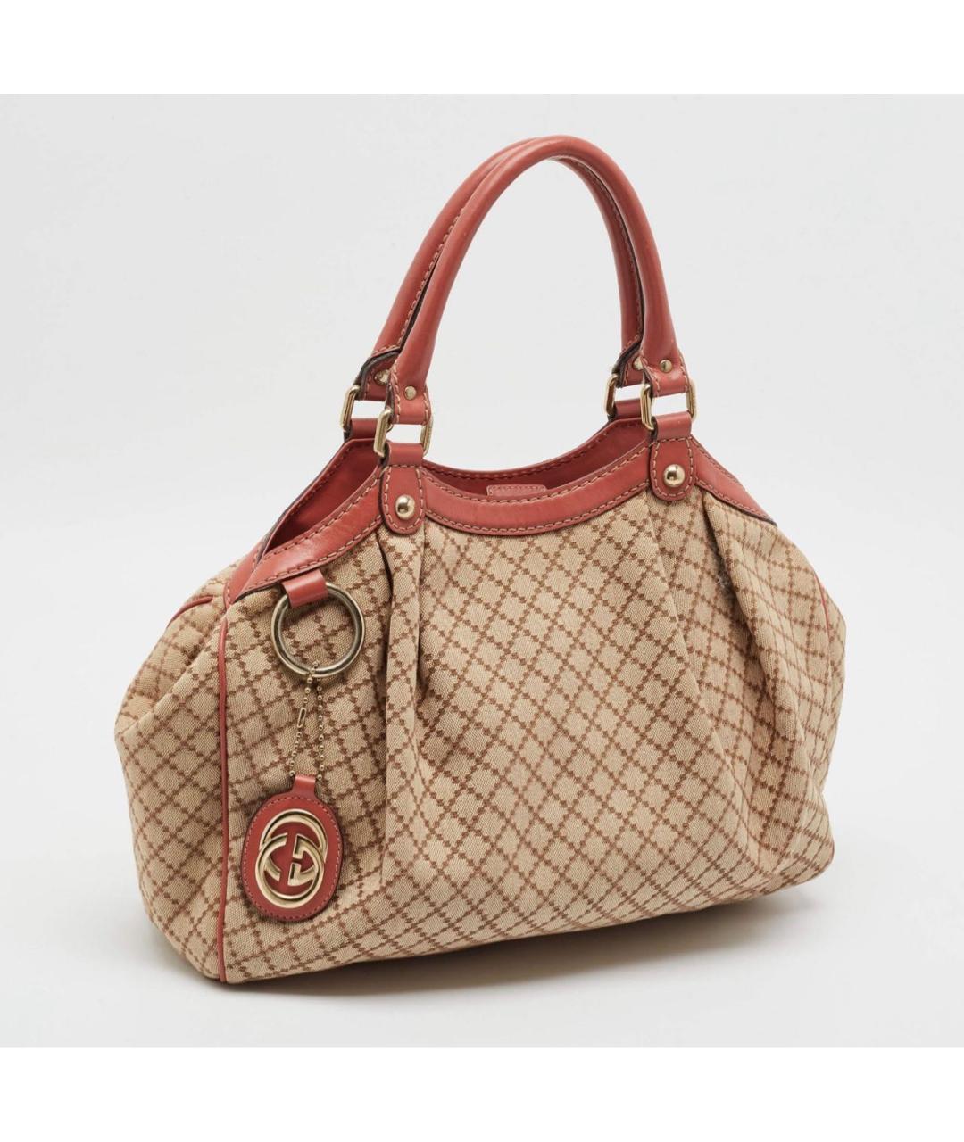 GUCCI Бежевая тканевая сумка через плечо, фото 2