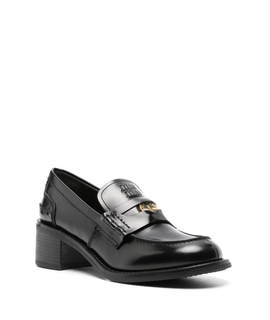 MIU MIU Черные кожаные лоферы, фото 4