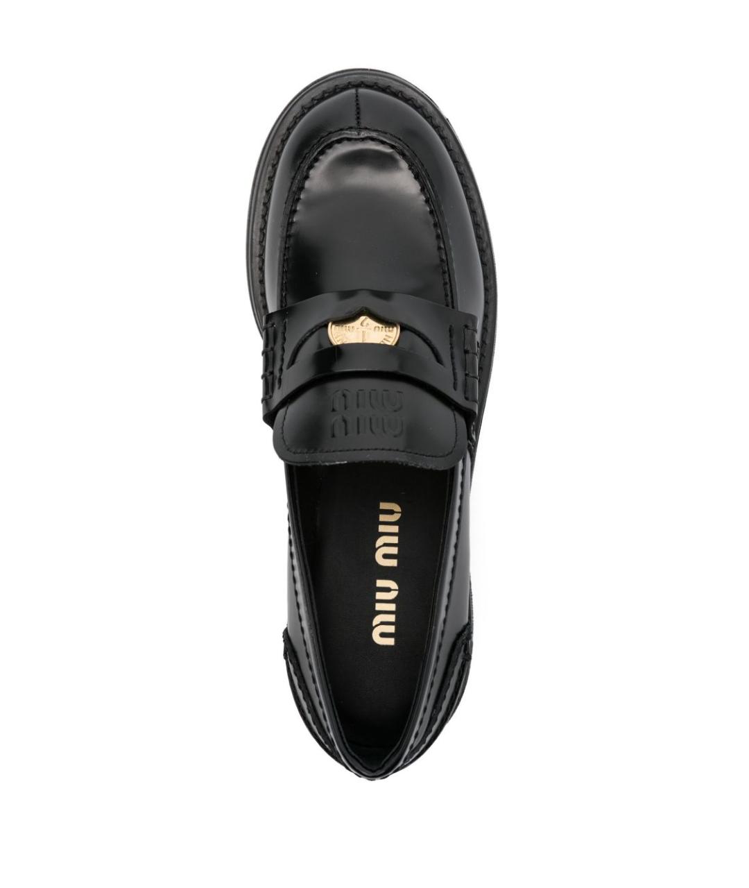 MIU MIU Черные кожаные лоферы, фото 3