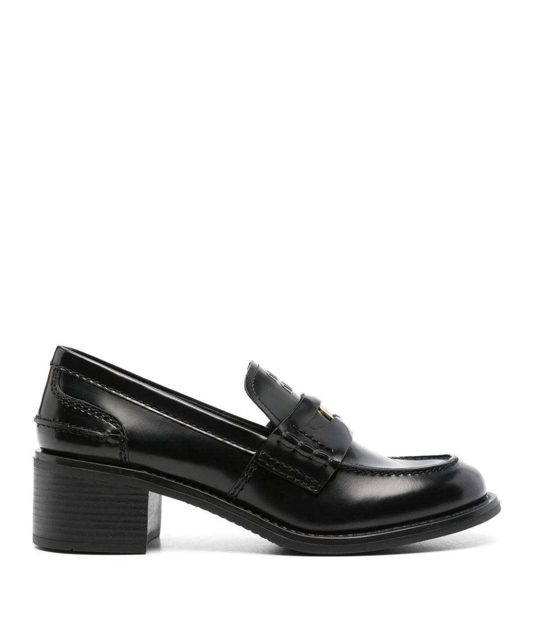 MIU MIU Черные кожаные лоферы, фото 1