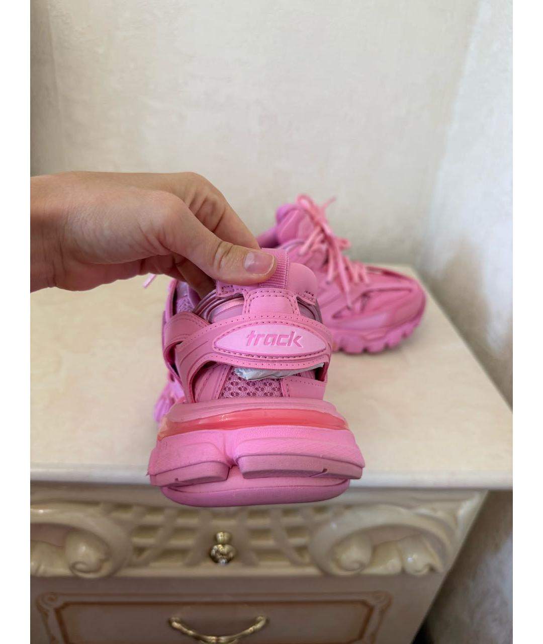 BALENCIAGA Розовые кожаные кроссовки, фото 4