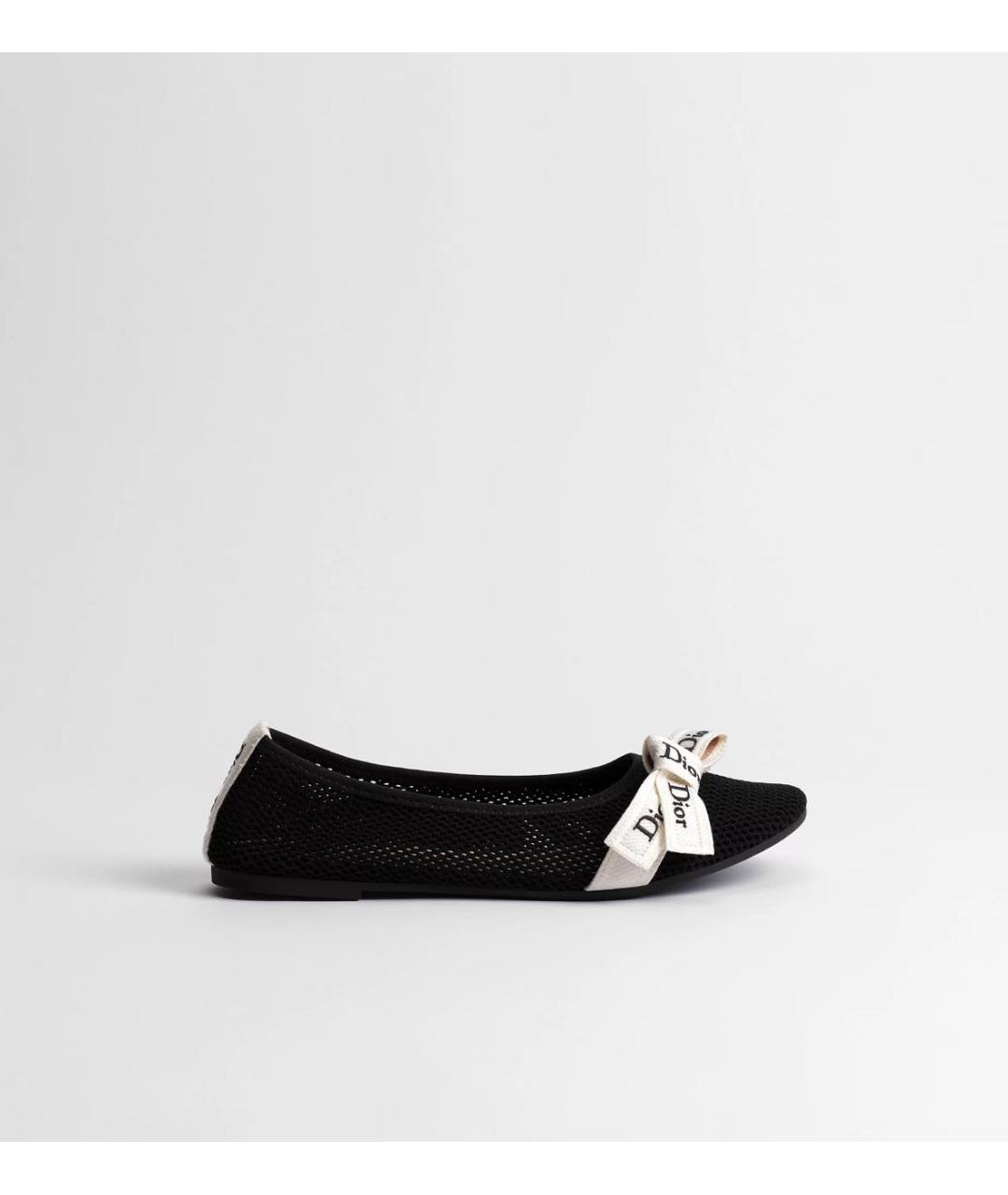 CHRISTIAN DIOR Черные текстильные балетки, фото 6