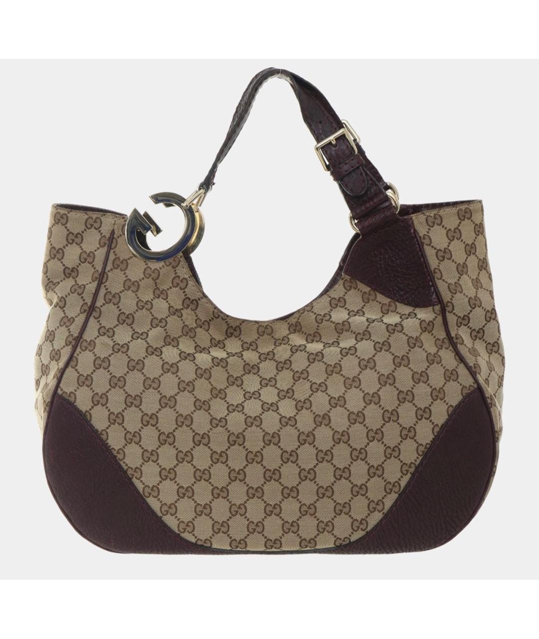 GUCCI Бордовая тканевая сумка с короткими ручками, фото 3