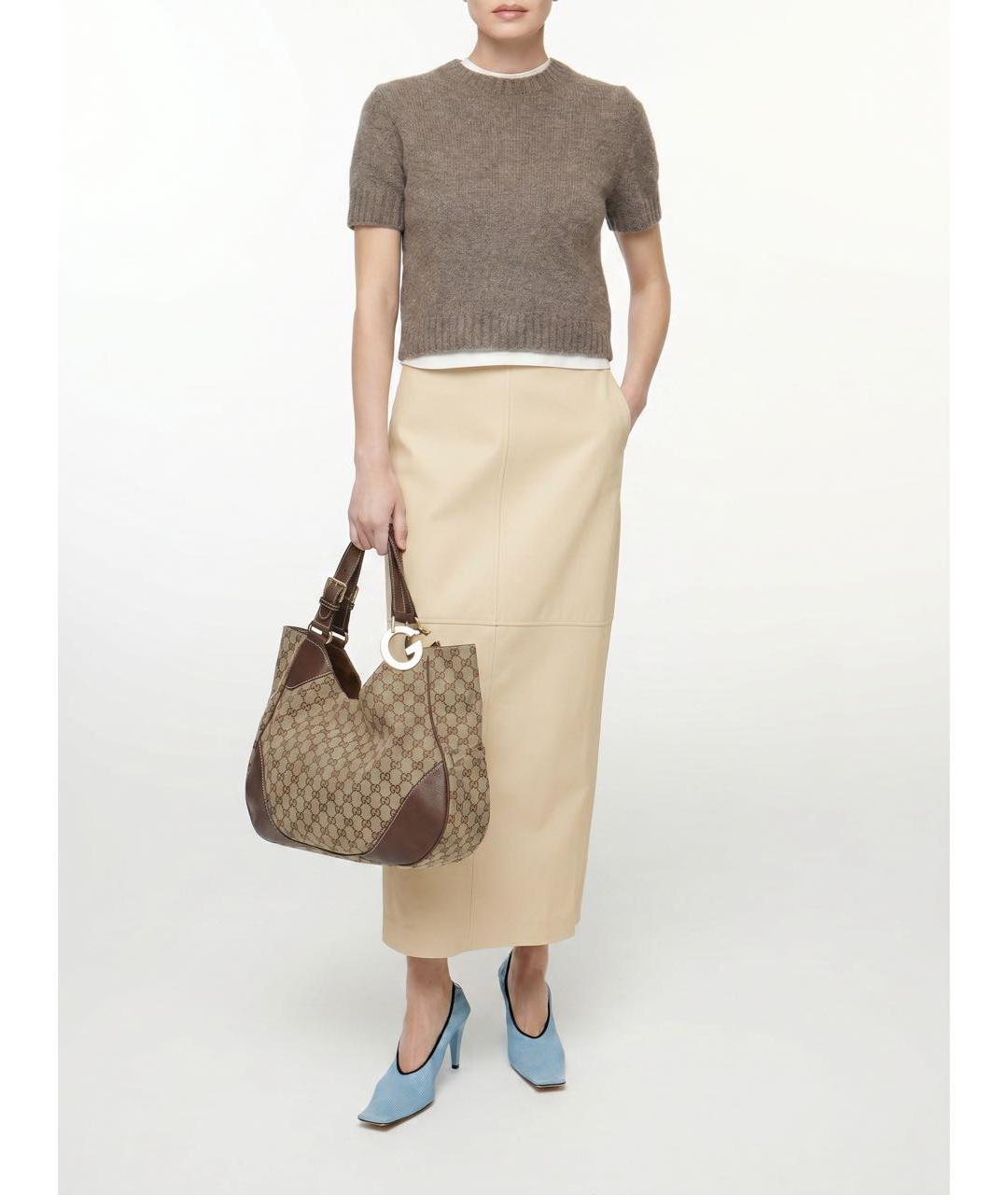 GUCCI Бордовая тканевая сумка с короткими ручками, фото 8
