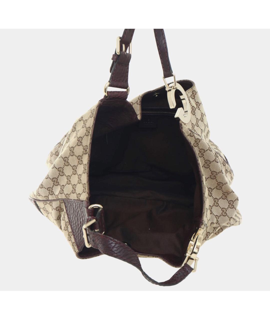 GUCCI Бордовая тканевая сумка с короткими ручками, фото 4