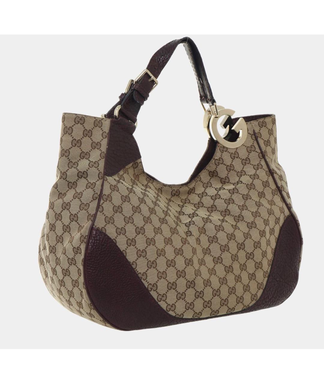 GUCCI Бордовая тканевая сумка с короткими ручками, фото 2