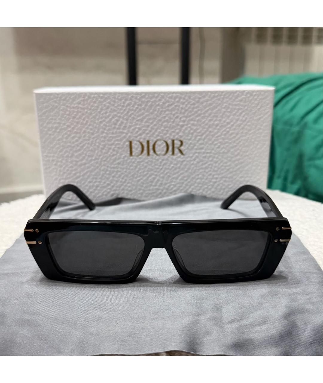 CHRISTIAN DIOR Черные пластиковые солнцезащитные очки, фото 4