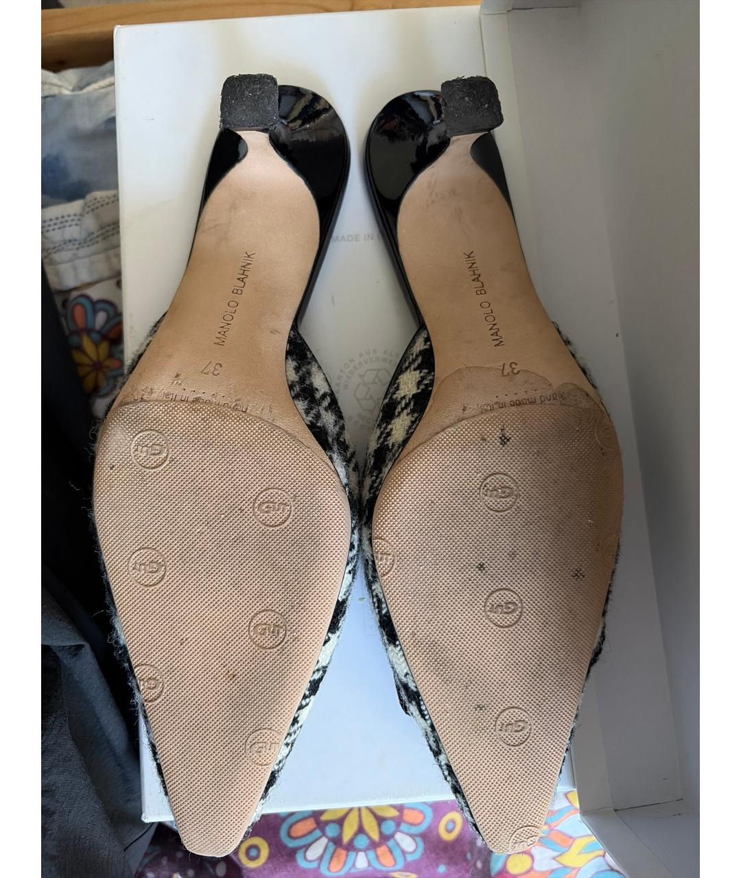 MANOLO BLAHNIK Черные мюли, фото 5