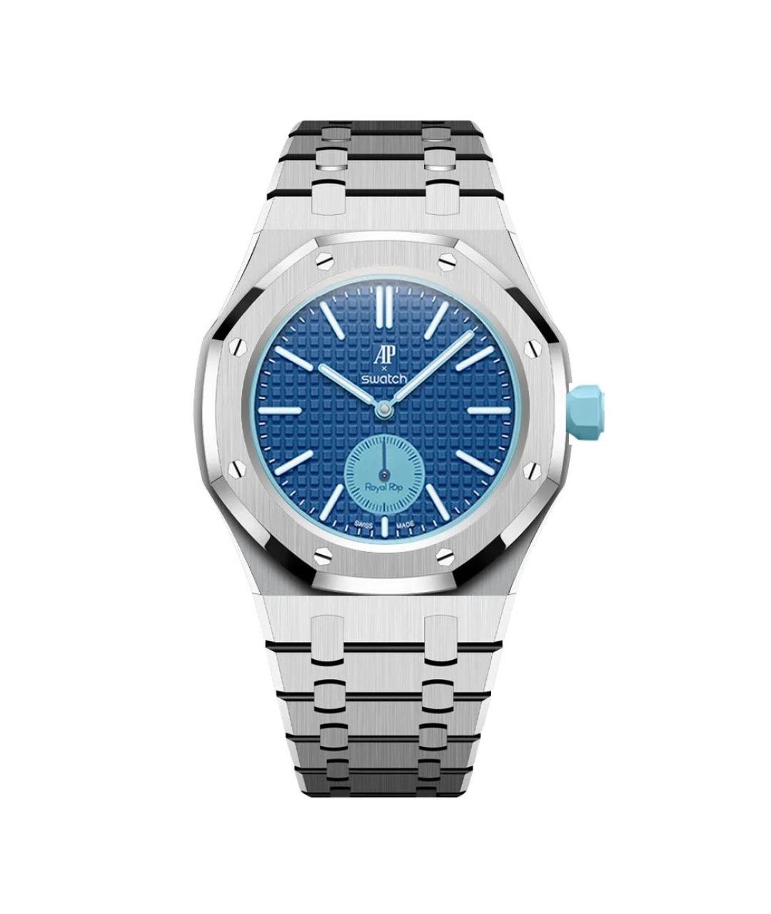 Swatch Голубые пластиковые часы, фото 6