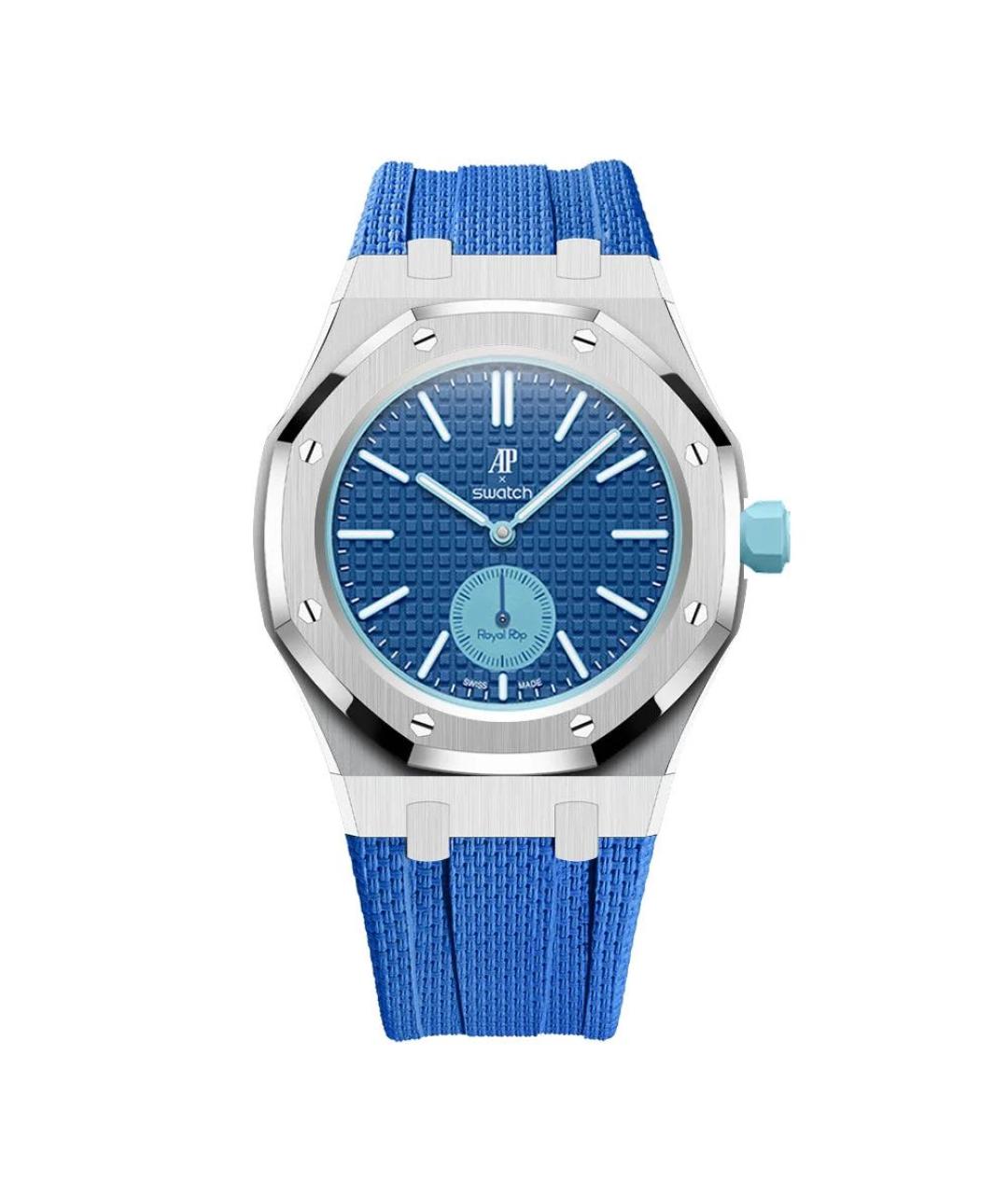 Swatch Голубые пластиковые часы, фото 7