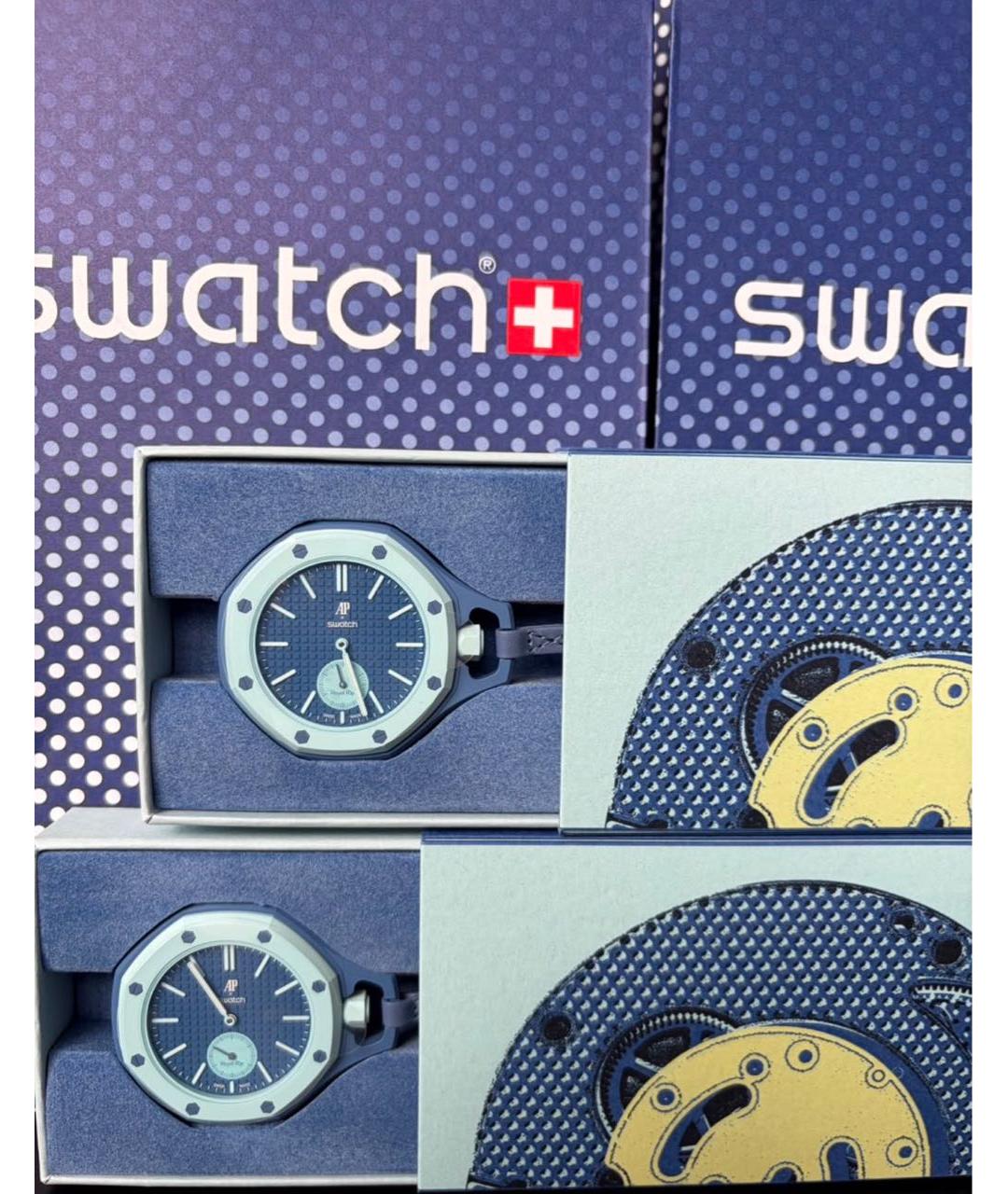 Swatch Голубые пластиковые часы, фото 4