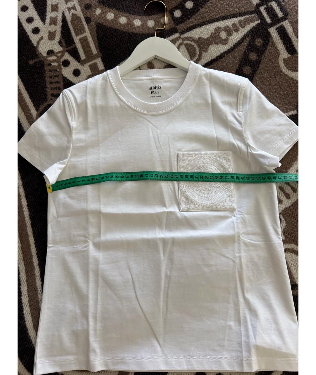 HERMES Белая хлопковая футболка, фото 5
