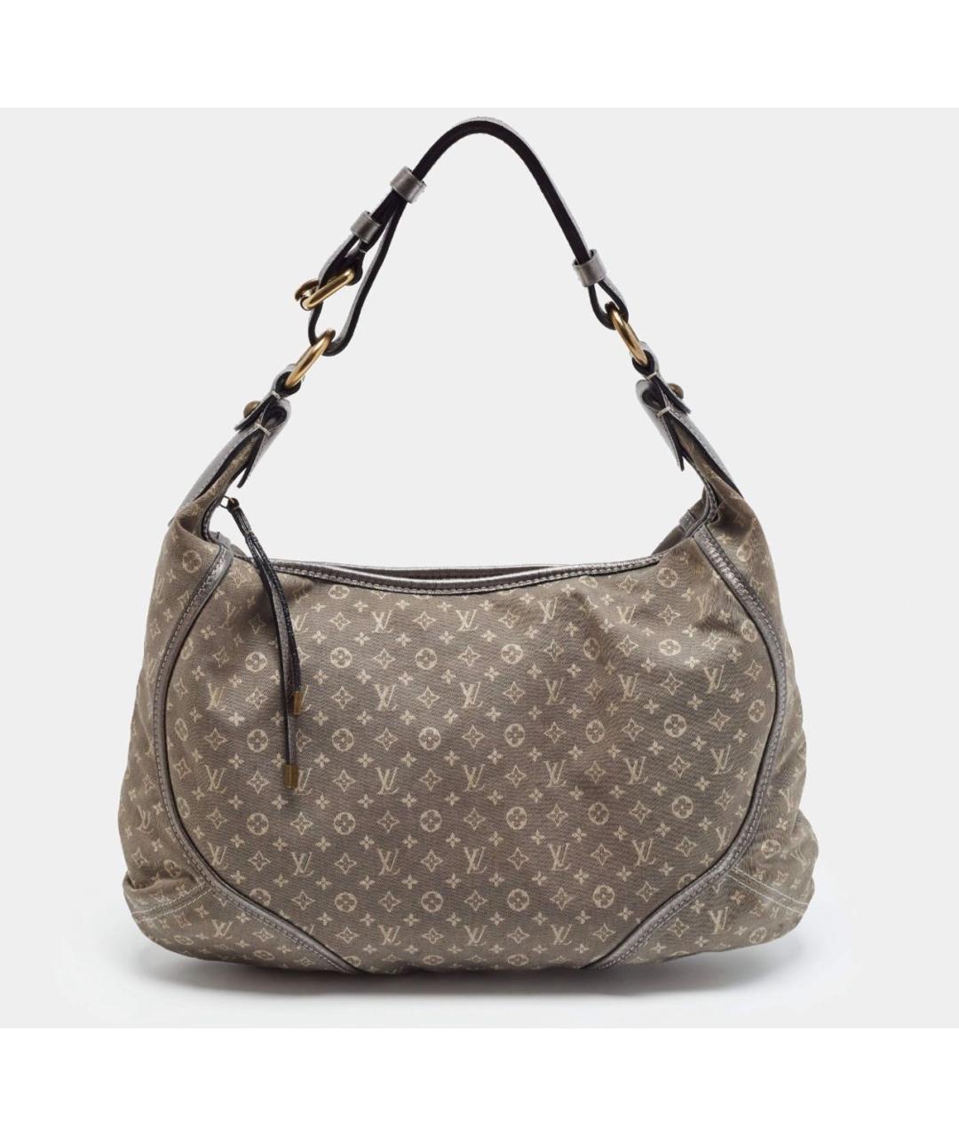 LOUIS VUITTON Серая тканевая сумка через плечо, фото 9