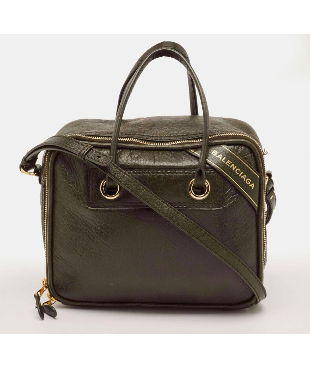 BALENCIAGA Хаки кожаная сумка с короткими ручками, фото 9