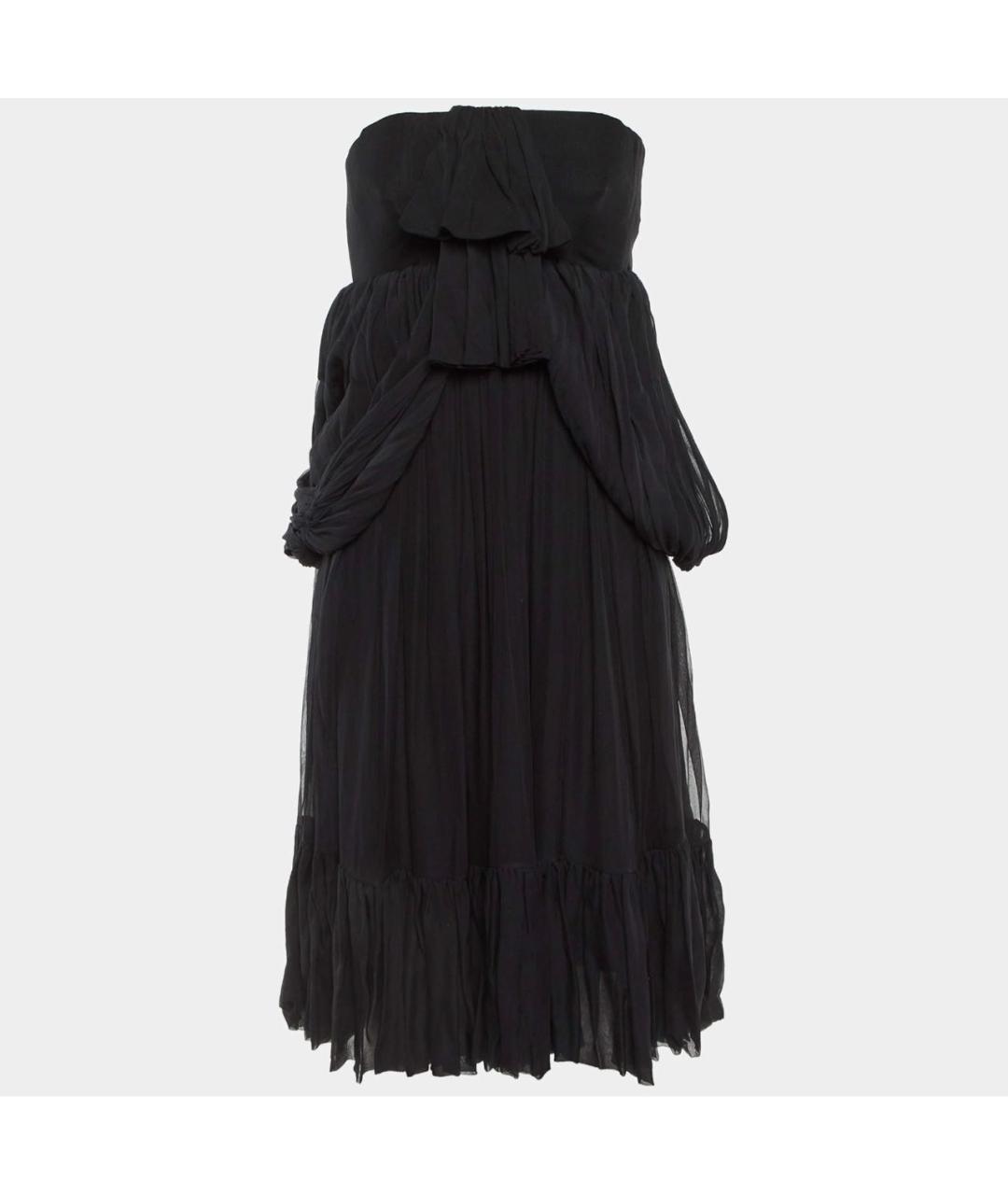 BALENCIAGA Черное шелковое повседневное платье, фото 5