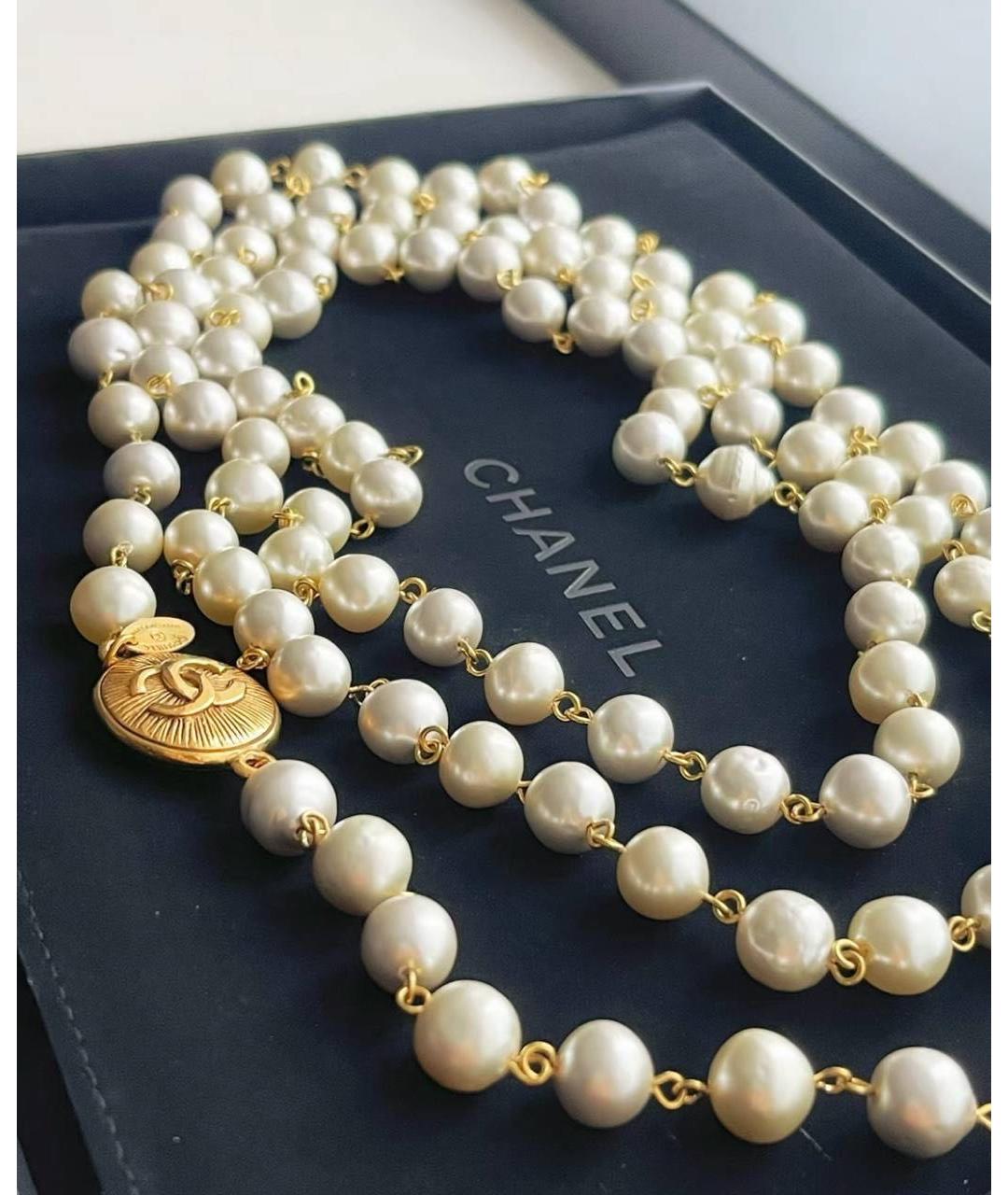 CHANEL Белое колье, фото 4