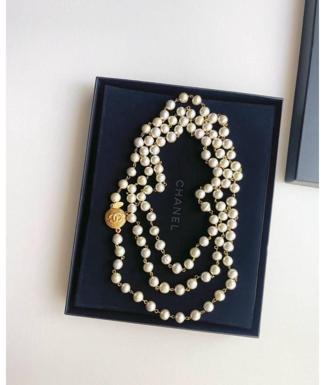 CHANEL Белое колье, фото 7