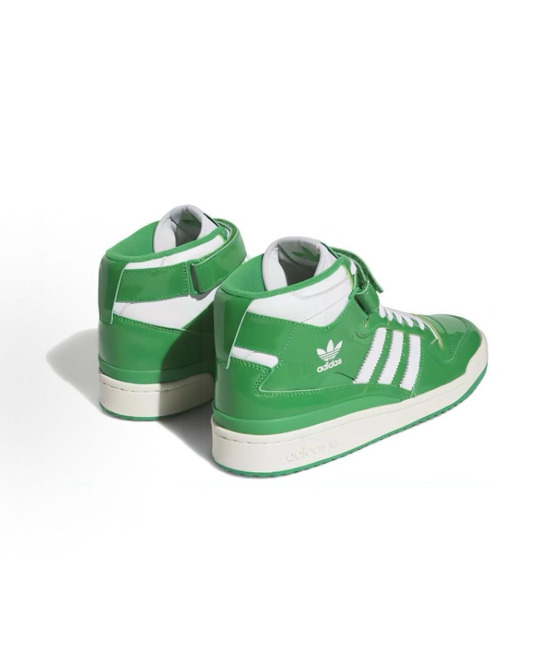 ADIDAS Зеленые высокие кроссовки / кеды из лакированной кожи, фото 4