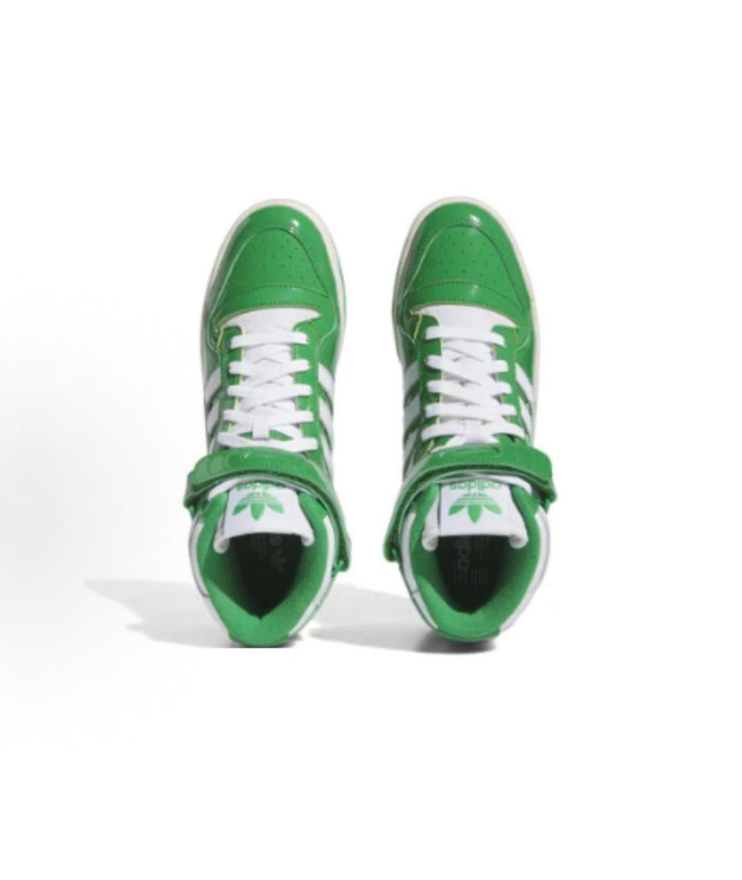 ADIDAS Зеленые высокие кроссовки / кеды из лакированной кожи, фото 5