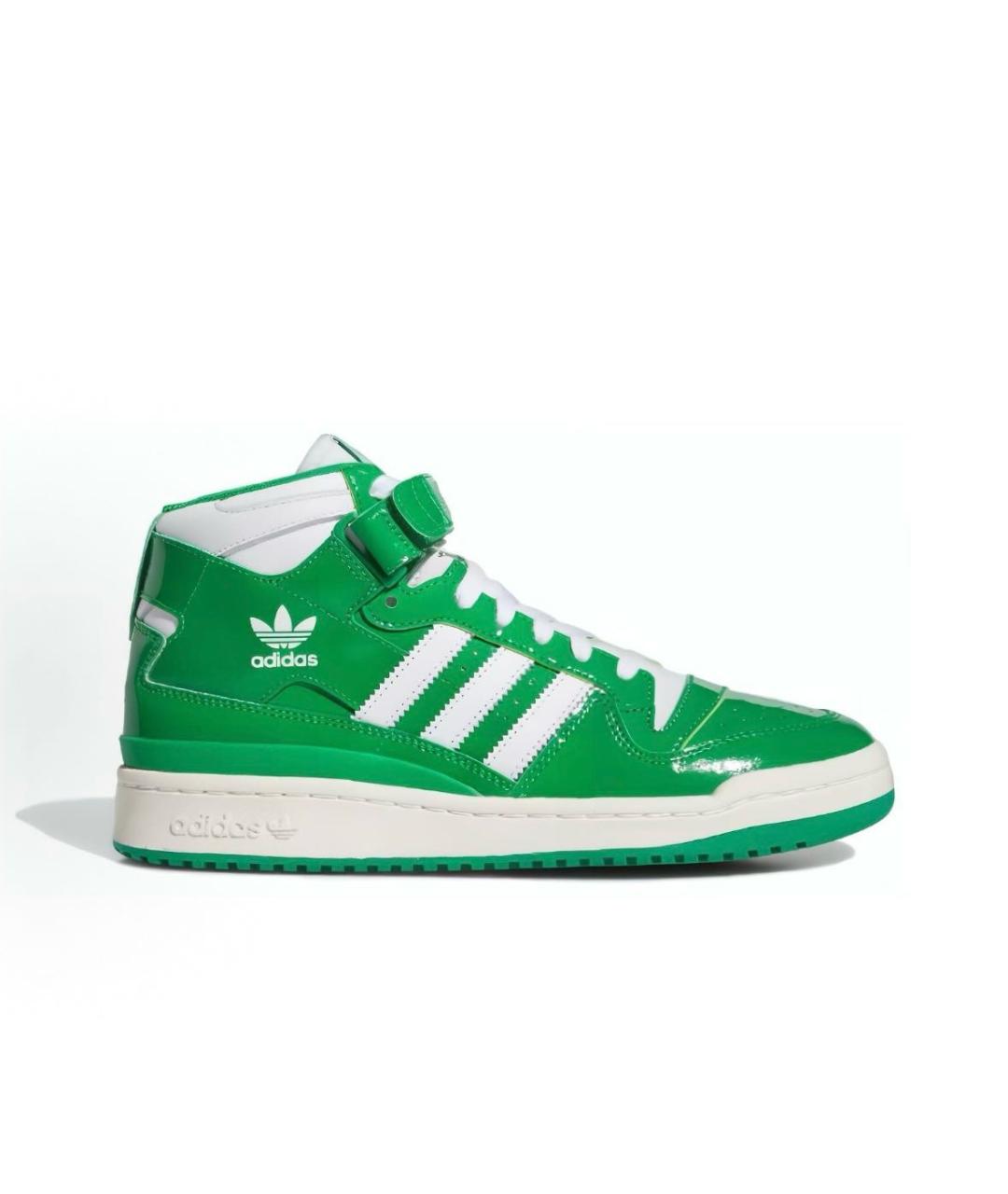ADIDAS Зеленые высокие кроссовки / кеды из лакированной кожи, фото 6