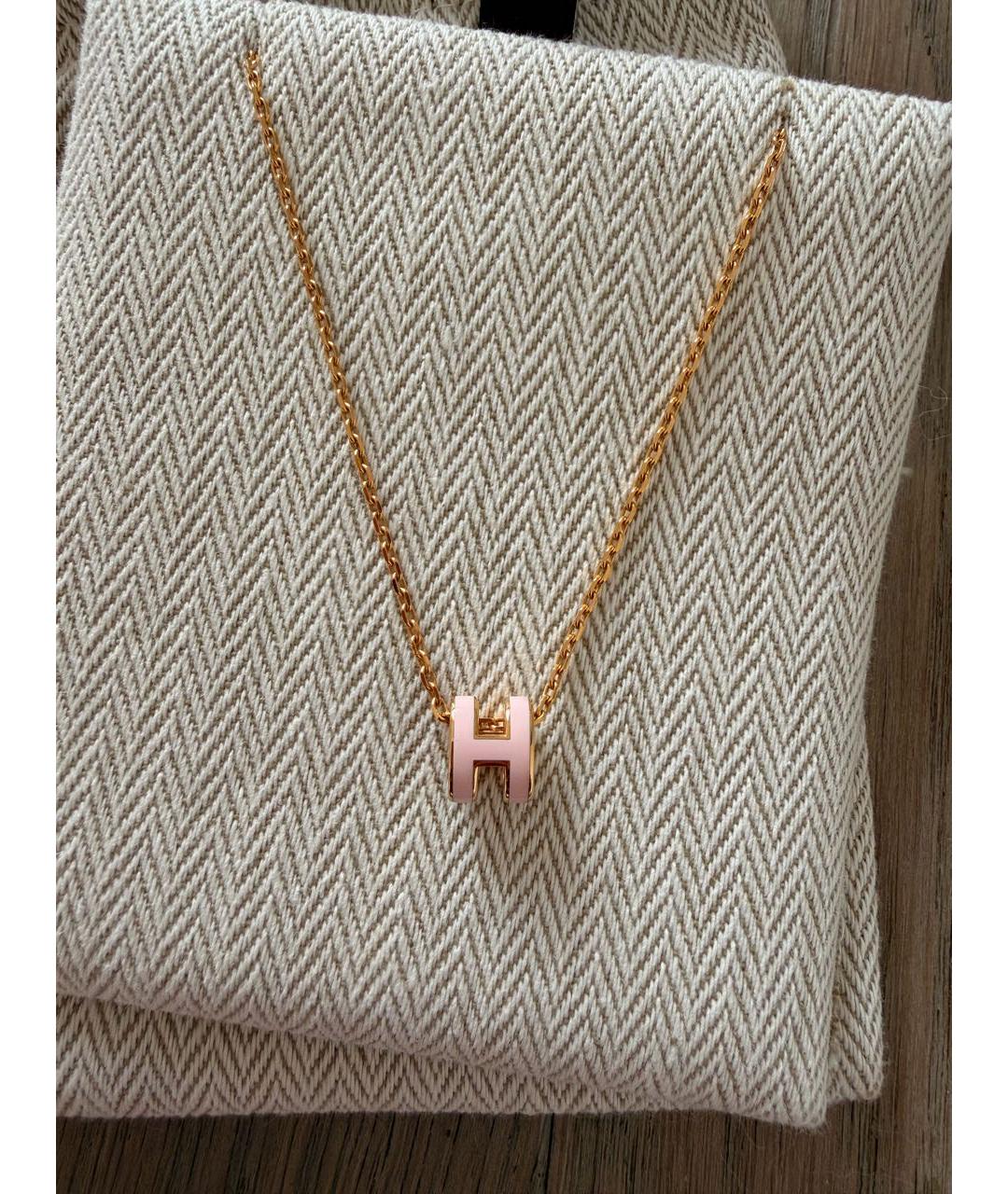 HERMES Розовая металлическая подвеска, фото 6