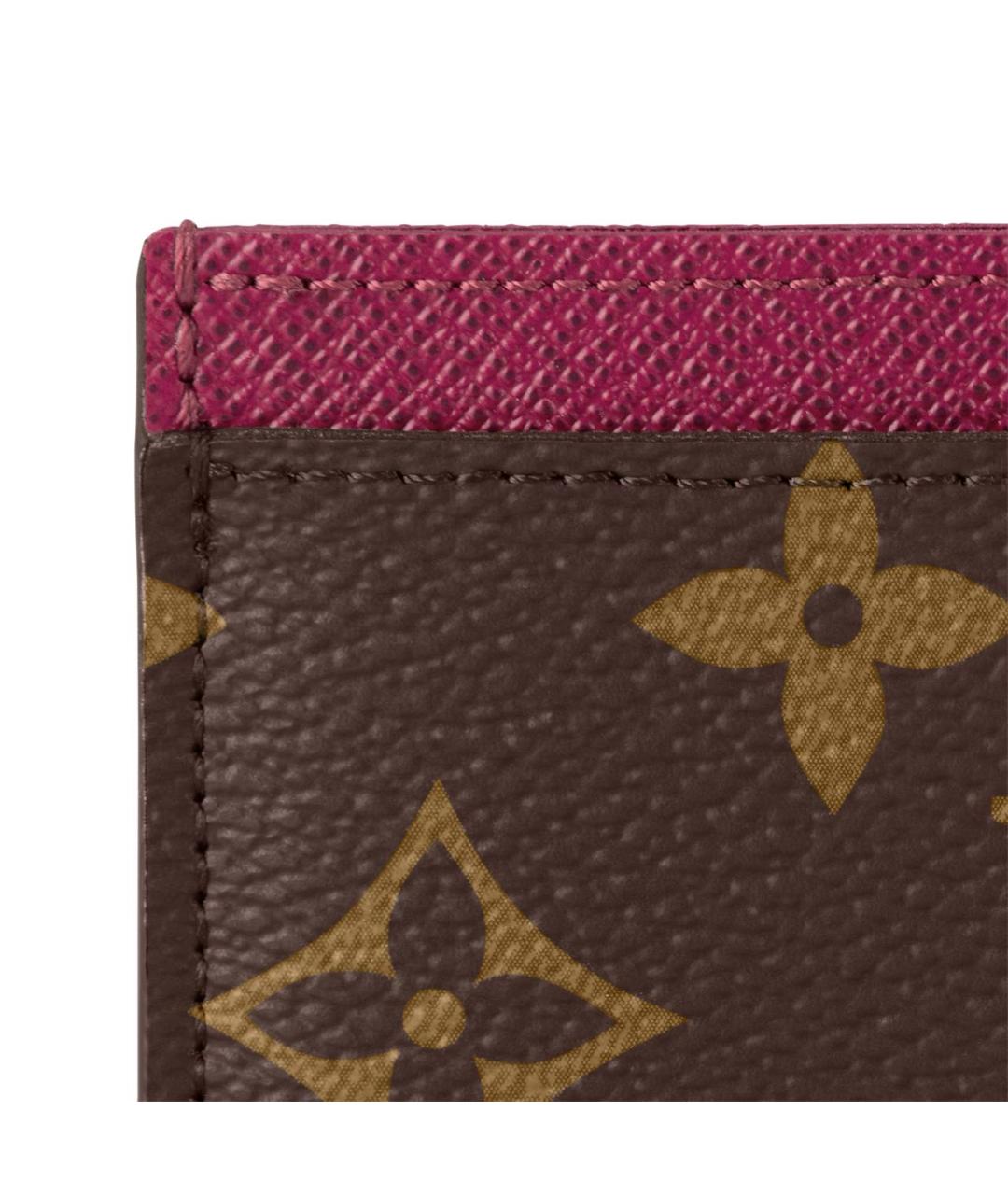 LOUIS VUITTON Коричневый кожаный кардхолдер, фото 2