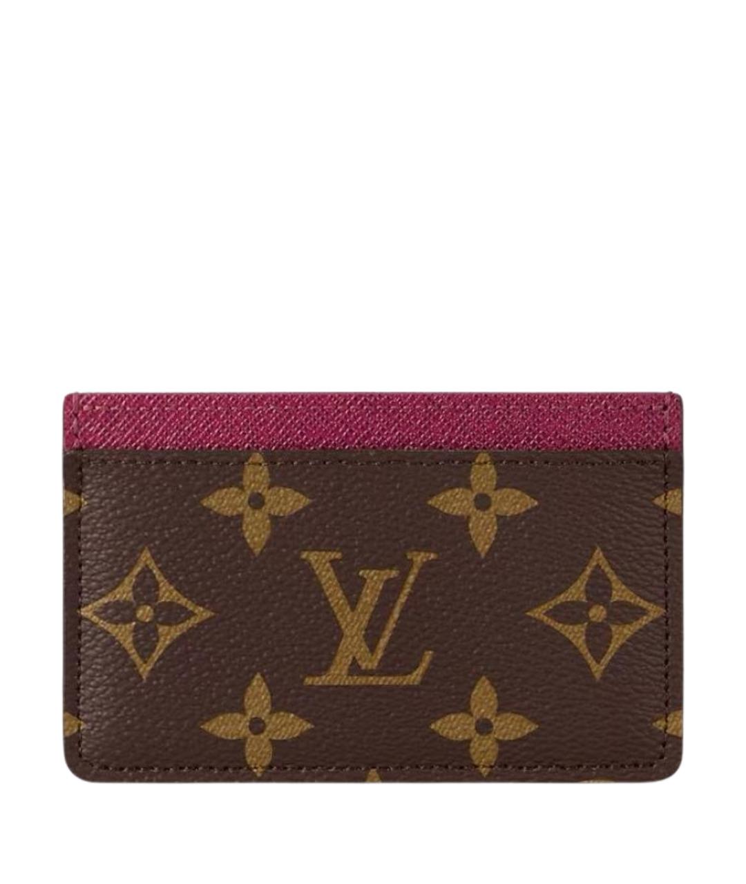LOUIS VUITTON Коричневый кожаный кардхолдер, фото 1