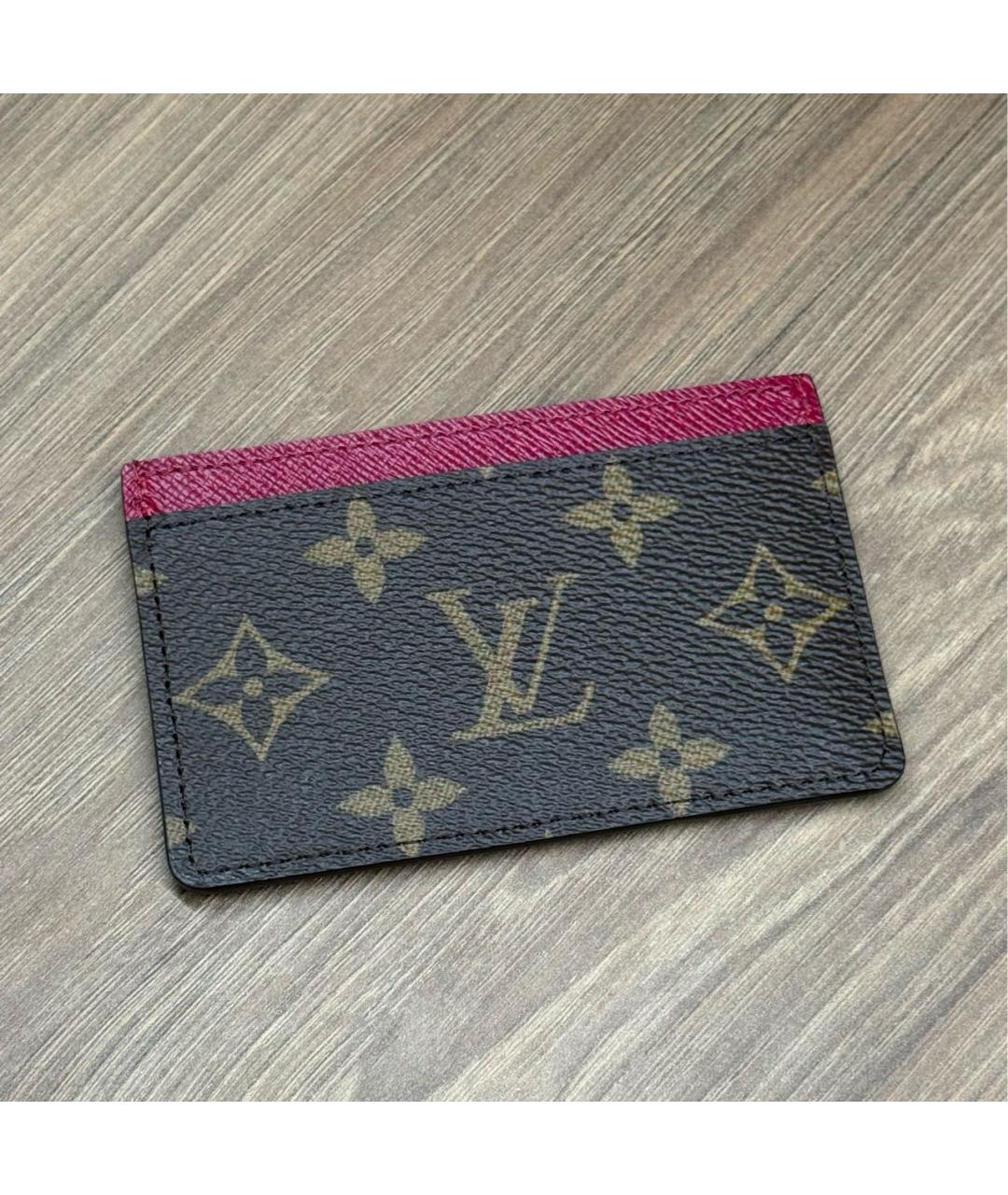LOUIS VUITTON Коричневый кожаный кардхолдер, фото 3