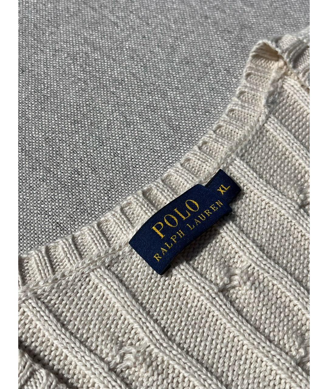 POLO RALPH LAUREN Бежевый хлопковый джемпер / свитер, фото 4