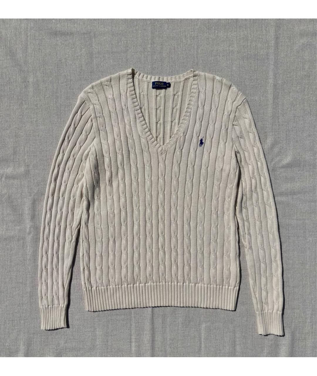 POLO RALPH LAUREN Бежевый хлопковый джемпер / свитер, фото 2