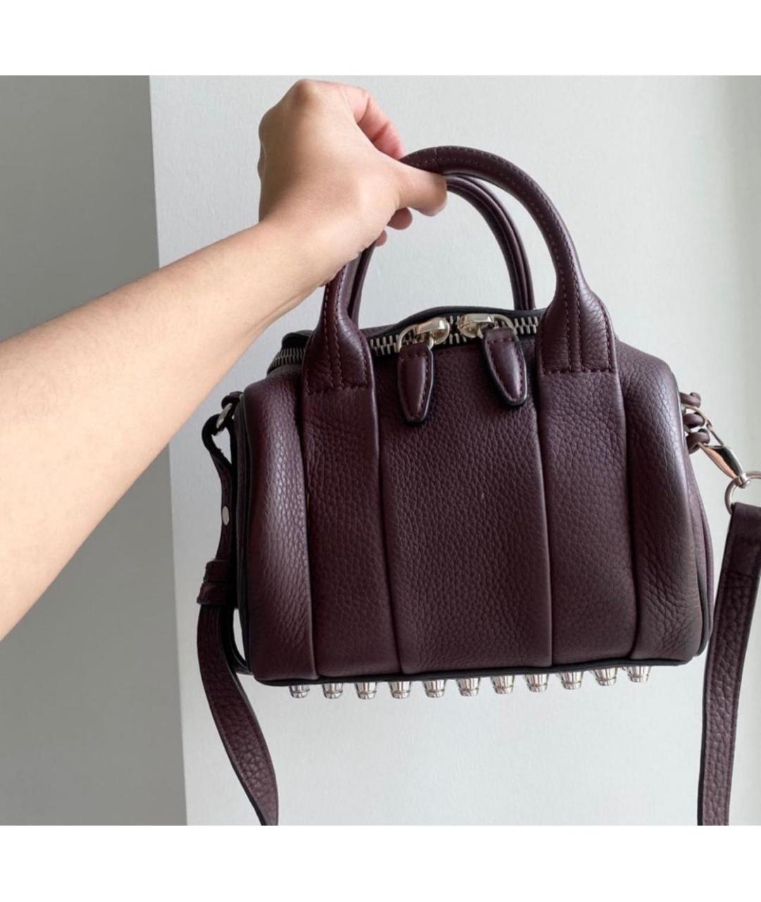 ALEXANDER WANG Бордовая кожаная сумка с короткими ручками, фото 6