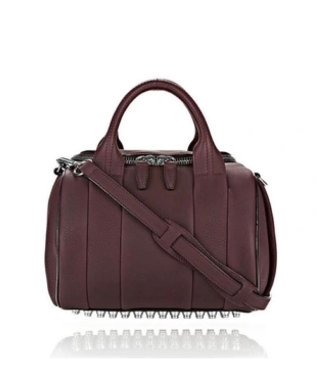 ALEXANDER WANG Бордовая кожаная сумка с короткими ручками, фото 8