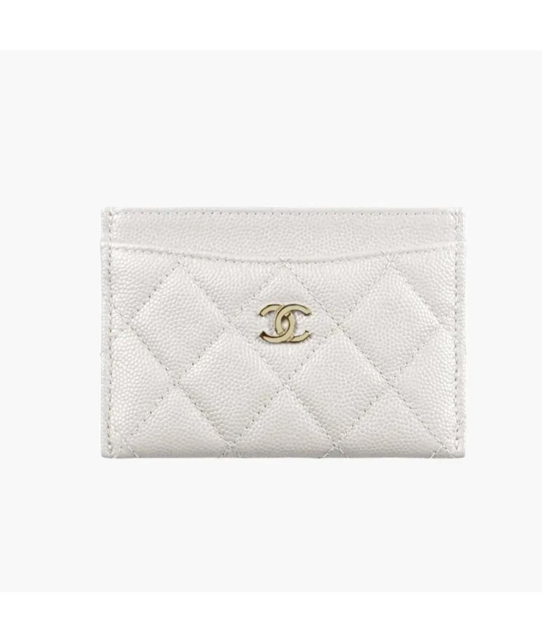 CHANEL Белый кожаный кардхолдер, фото 4
