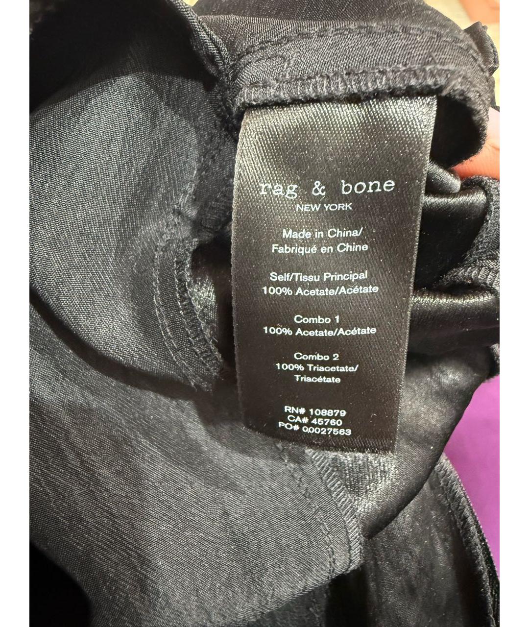 RAG & BONE Черный ацетатный комбинезон, фото 5