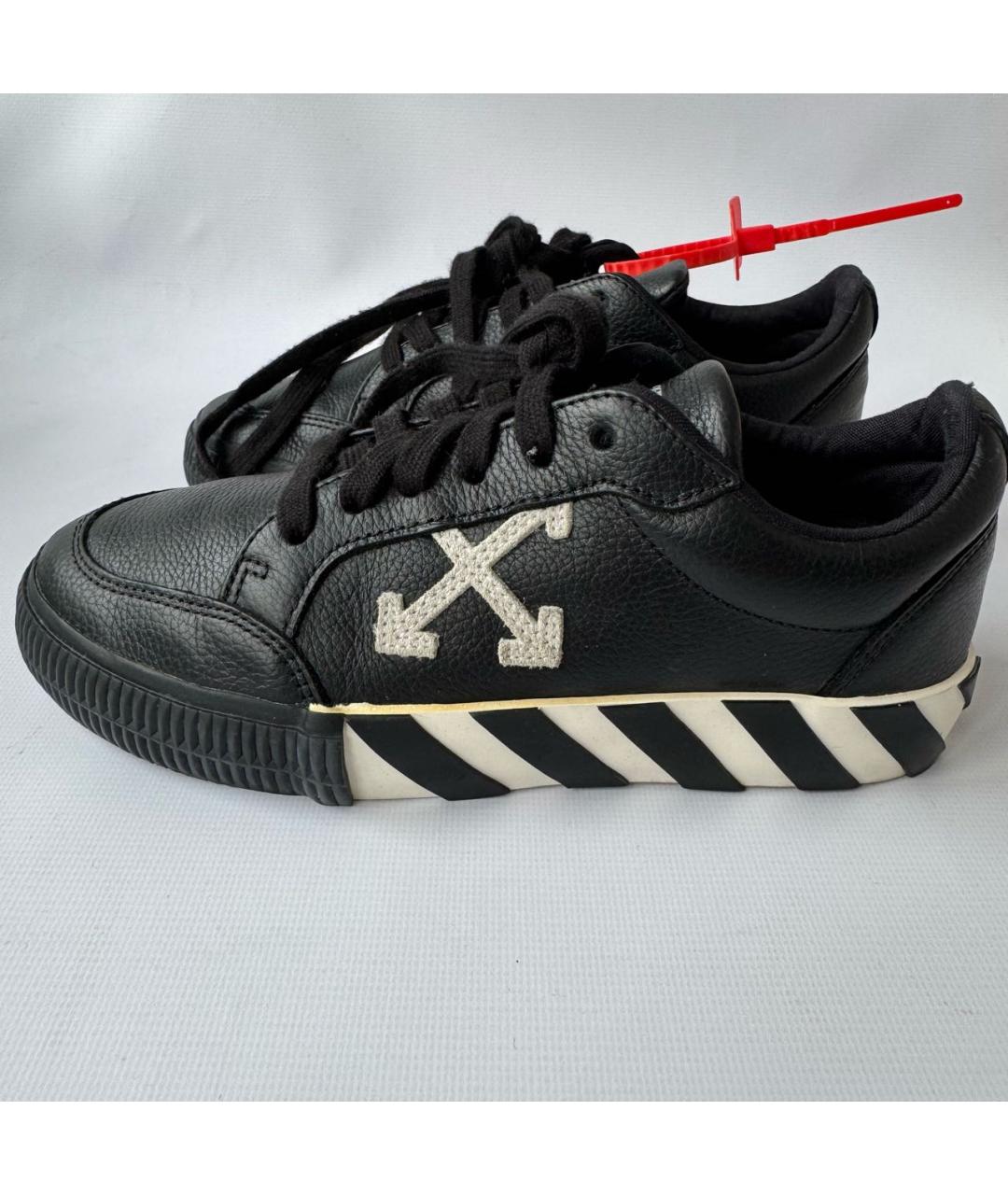 OFF-WHITE Черные кожаные кеды, фото 8