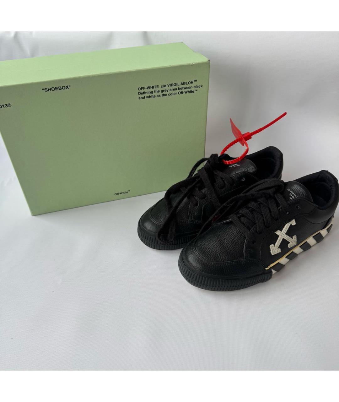 OFF-WHITE Черные кожаные кеды, фото 5