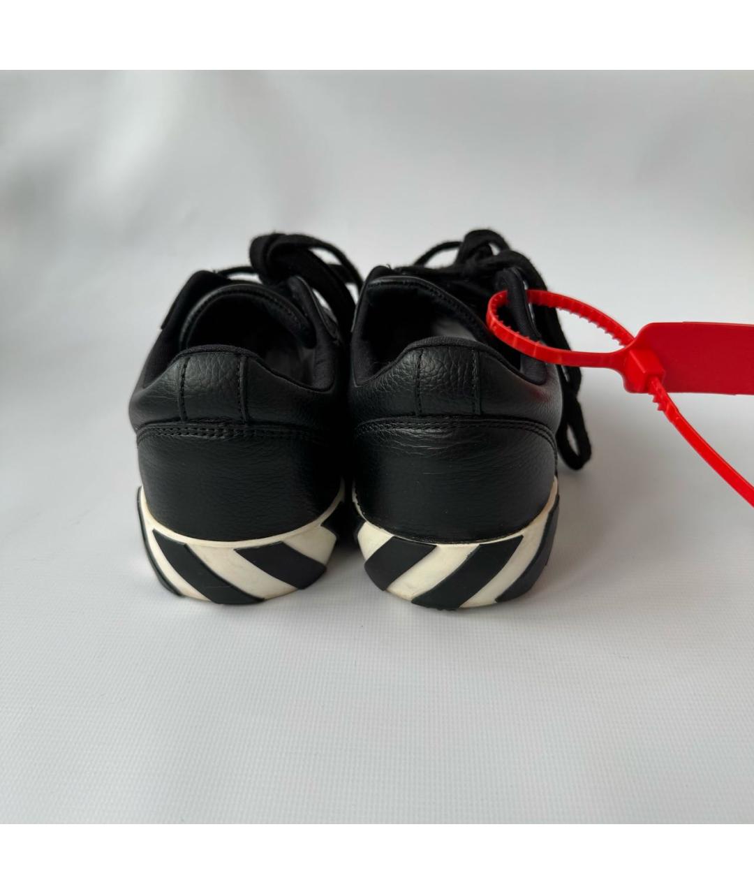 OFF-WHITE Черные кожаные кеды, фото 4