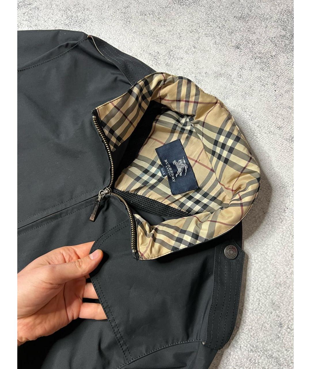 BURBERRY Черная полиэстеровая куртка, фото 4