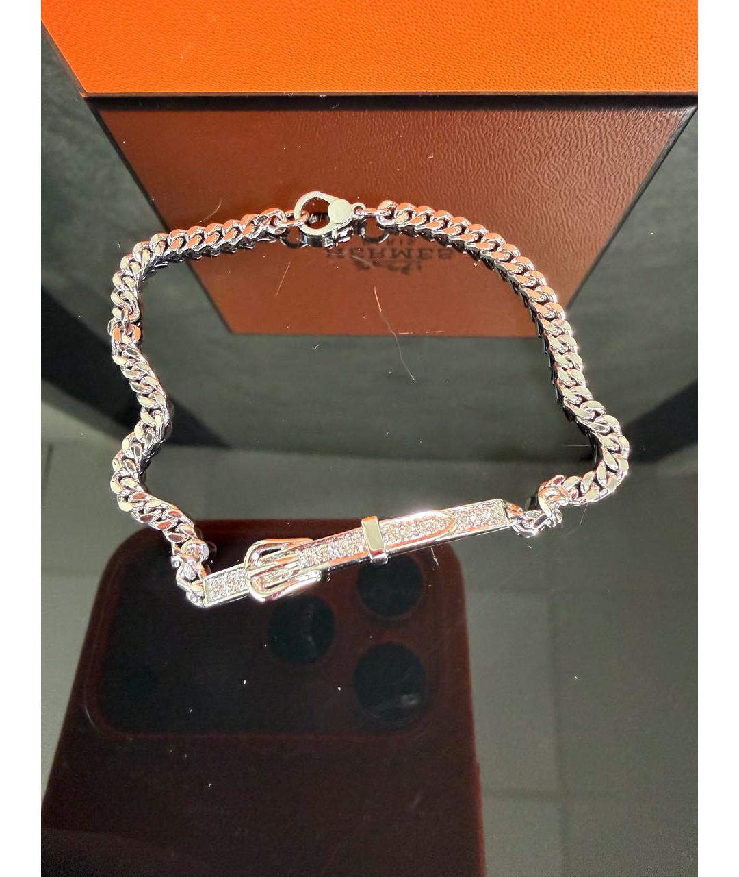 HERMES Белый браслет из белого золота, фото 5