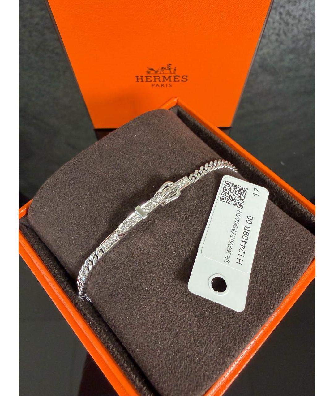 HERMES Белый браслет из белого золота, фото 4