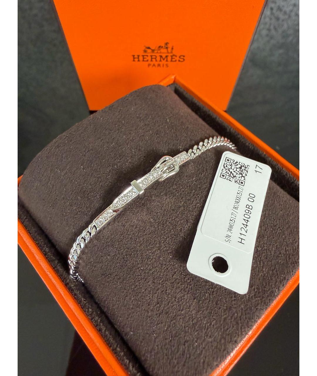 HERMES Белый браслет из белого золота, фото 2