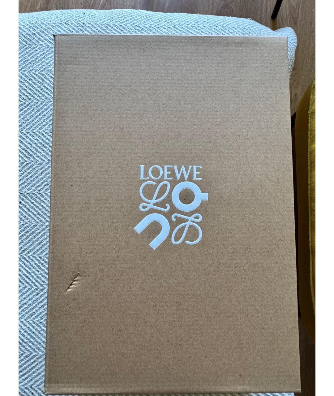 LOEWE Бежевые синтетические кроссовки, фото 7