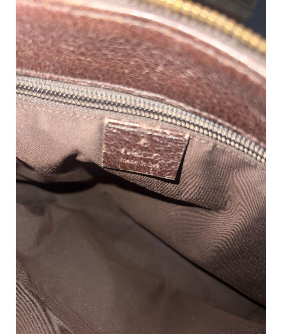 GUCCI Коричневая сумка через плечо из канвы, фото 4